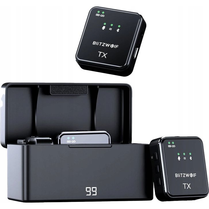 Wireless Microphone BlitzWolf, BW-SX63, 1000mAh (black)
