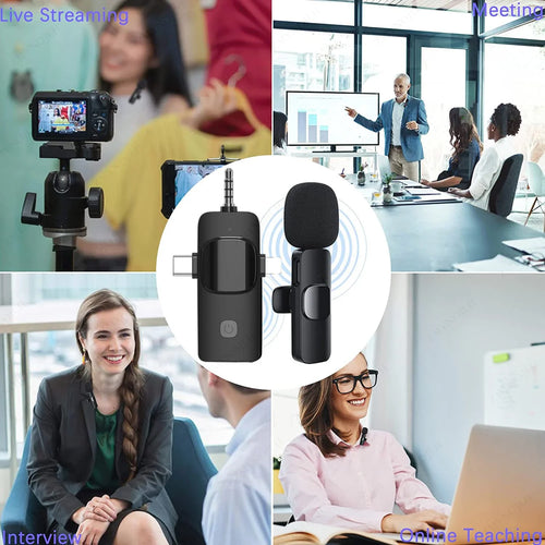 NNEOBA Wireless Lavalier Microphone for iPhone Android Live Recording