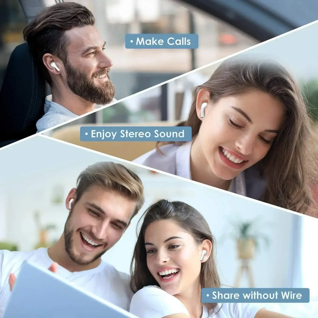 NNEOBA Wireless Stereo Earbuds with Dual Microphone