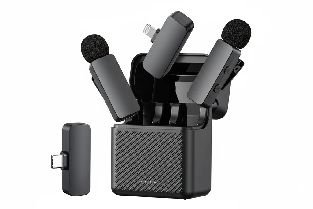 NNEOBA Wireless Lavalier Microphone Noise Cancelling Rechargeable